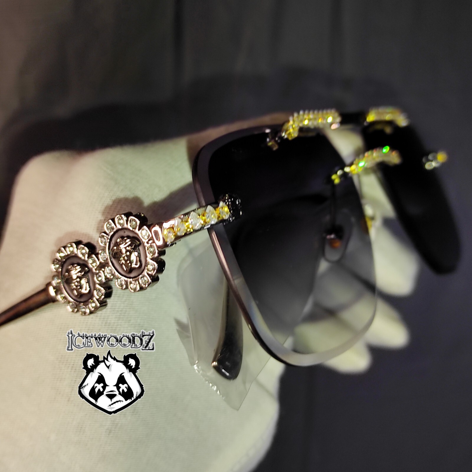 DESIGNER DIAMOND BUFF'S glasses gold retro retro buff's designer VVS sunglasses