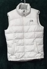 The Northface 700 Women Gilet Goose Down Size S White Body Warmer Very Good Cond