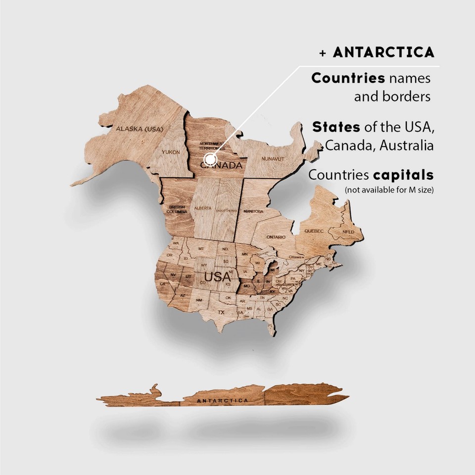 ENJOY THE WOOD 3D Wood World Map Wall Art Large Wood Wall Décor