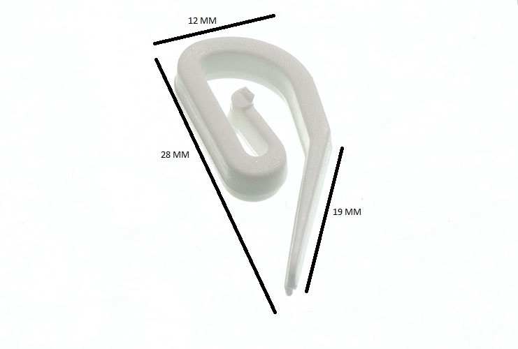 Cinta De Cortina De Nylon Blanca Con Ganchos Paquete De 2000
