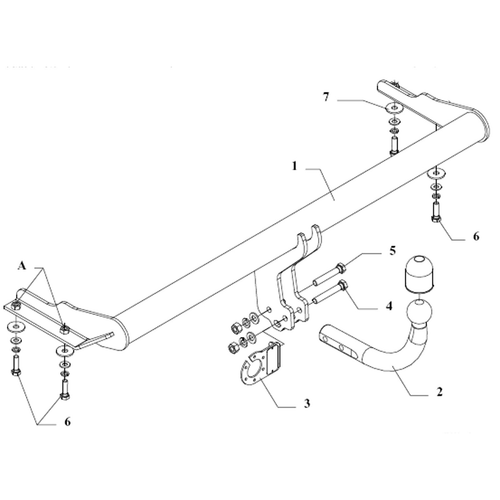 Attelage Démontable Pour VW T5 (2003-2009) Avec Faisceau 7 Broches - Auto Hak, PTAC 2800kg, Sans Découpe