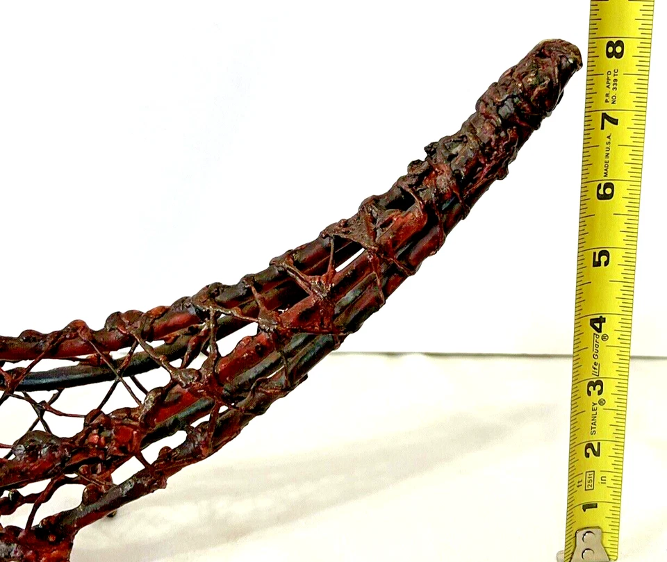 WIRE CORNUCOPIA DECORATIVE GOTHIC HORN OF PLENTY WIRE BASKET THANKSGIVING 15 IN - Image 4 of 4