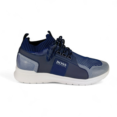 Herren Hugo Boss Turnschuhe Dunkelblau Turnschuhe Mit Logo - Extreme Runn Größe 11