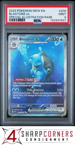 2023 POKEMON MEW EN-151 SPECIAL ILLUSTRATION RARE SIR #200 BLASTOISE ex PSA 9