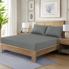 Hotel Quality Fitted Sheet Deep Pocket Breathable Soft Elastic Mattress Sheets