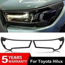 FOR TOYOTA HILUX 4X4 2021 ON PAIR BLACK FRONT HEADLIGHT COVER GUARD ACCESSORIES