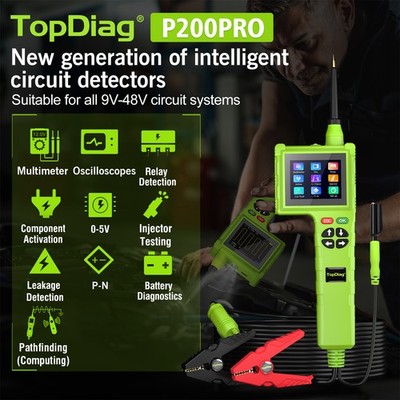 TOPDIAG P200 Pro P200Pro Automotive Circuit Tester for 9V-48V for Car Truck Boat