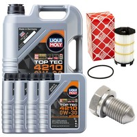 MotoröL Filter Set 0W-30 Liqui Moly 9 Liter + Schraube FüR Audi R8 5.2 Quattro