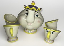 Vintage Disney Park Beauty  the Beast TOY CHINA TEA SET Mrs Potts, Chip