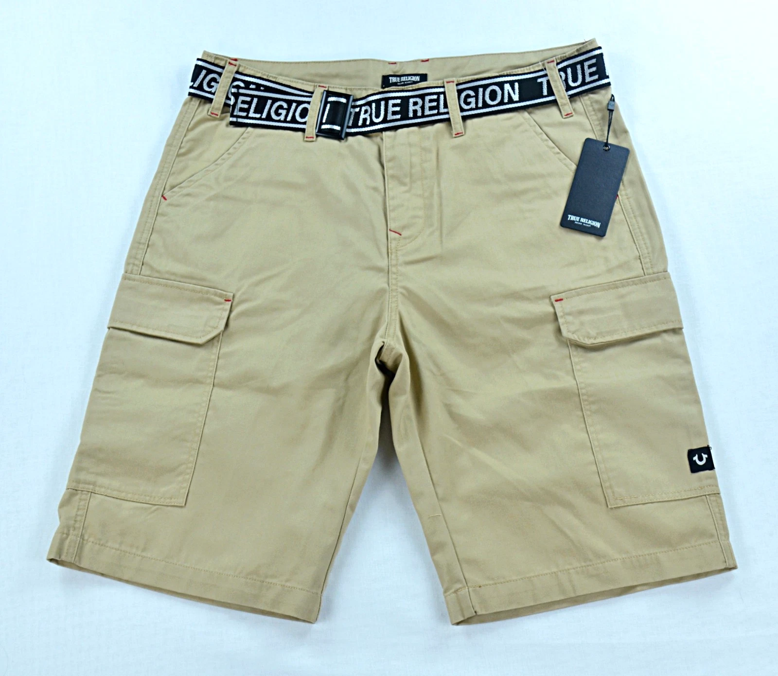TRUE RELIGION Cargo Shorts Men's 34 Flap Utility Pockets Belted Khaki NWT
Opens in a new window or t