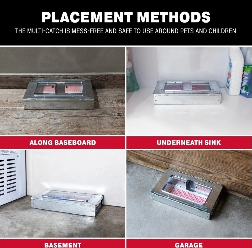 Paquete de 5 trampas para ratones reutilizables Solid Pro Series Multi-Catch, placa de pegamento incluida Foto 3 de 4