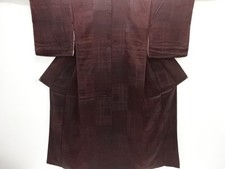 7827460: JAPANESE KIMONO / ANTIQUE KIMONO / SILK / MON KINSHA / ABSTRACT PATTERN