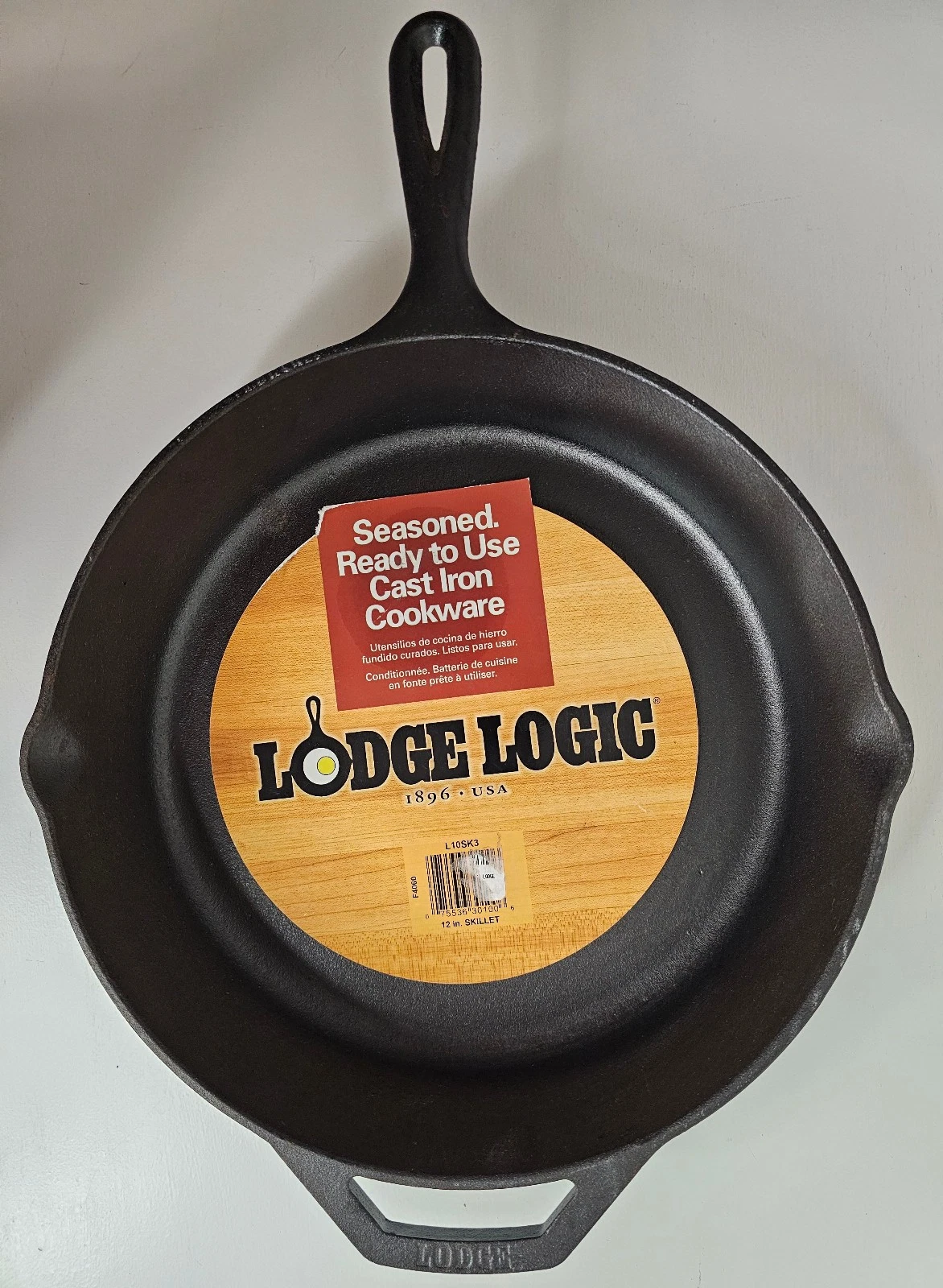 Lodge Logic 12" Pre Seasoned Cast Iron Skillet Model L10SK3 USA New