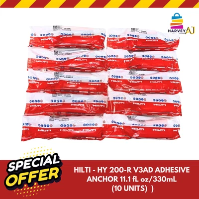 HILTI (10 Und) HY 200-R V3 ADHESIVE ANCHOR 11.1 fl oz/330 ml EXP. Aug /2026