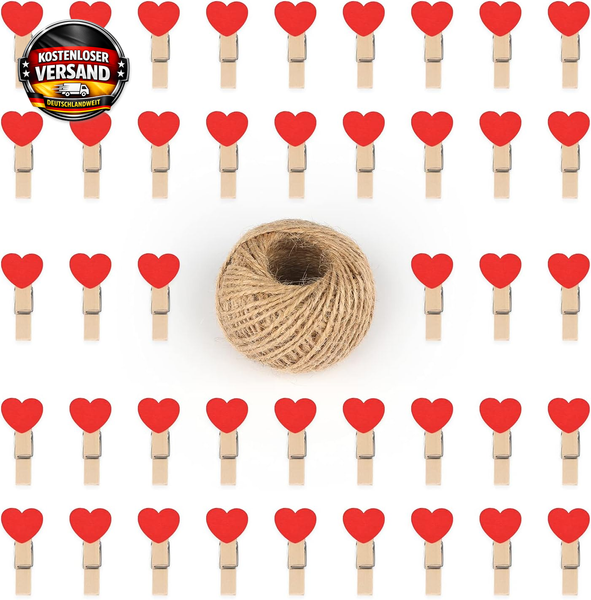 Holzklammern Set 100 StüCk Kleine Dekoklammern FüR Fotos Hochzeiten Bastelarbeit-image
