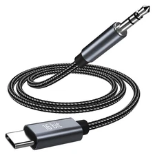USB C to 3.5mm Audio Aux Jack Cable, 16 Bit Type C to Auxiliary Headphone Cable