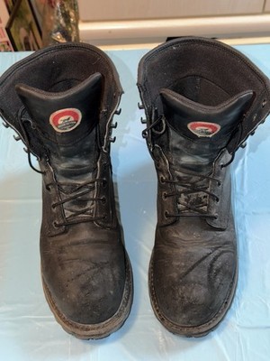 Irish Setter Black Leather Lace-Up EH Safety Work Boots Men's 11D 83613