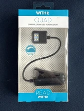 WITHit Quad Clip On Book Light - Black - BRAND NEW!