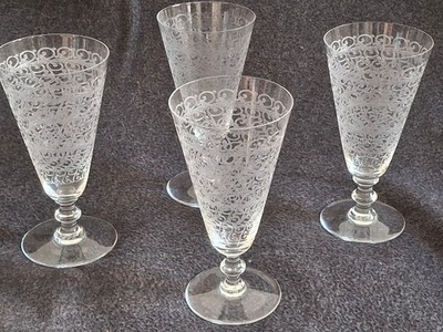 4 x Champagner Sekt Gläser BACCARAT Crystal France Modell Rohan Höhe 14,6 cm