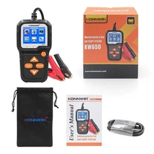 KW650 Car Motorcycle Battery Tester 6V/12V Auto Battery Analyzer 100-2000 CCA