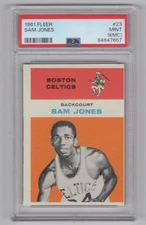 1961-62 FLEER SAM JONES ROOKIE PSA 9 BOSTON CELTICS #23
