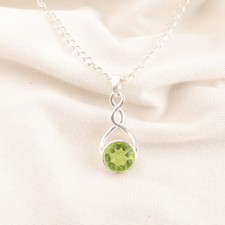 925 Silver Peridot Stone Thanks Giving Day Sister Wedding August Pendant Jewelry