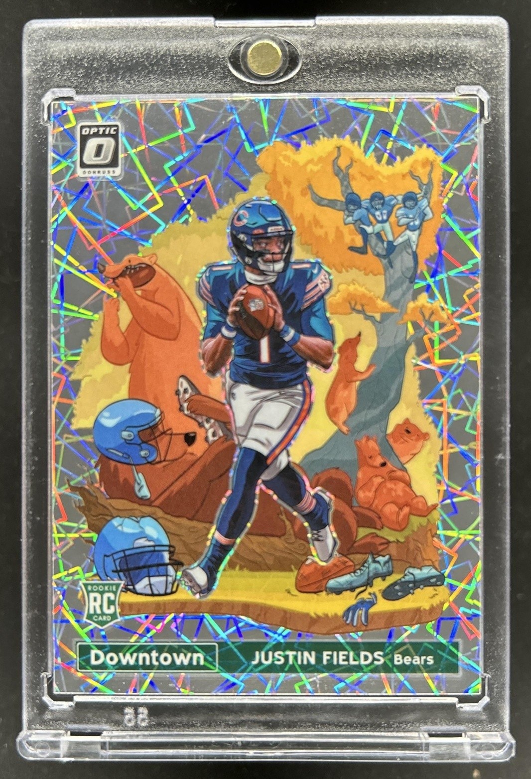 2021 Panini Donruss Optic Justin Fields Downtown! SSP RC Rookie #DT-39 Bears