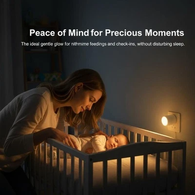 2PCS Led Night Light Control Sensing Lamp Bedroom Baby Children Living Room Beds - Bild 1 von 4