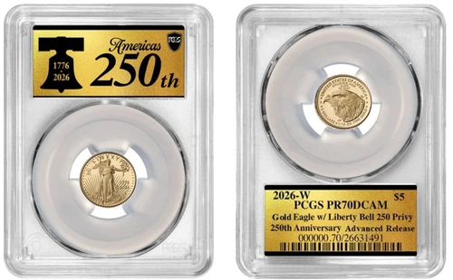 Pre 2026 W Gold American Eagle 1/10oz PCGS PR70DCAM Advanced Release #948