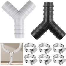 2 Way Y Splitter for Pipes 16mm (Inside) x 27mm (Outside), Black and White