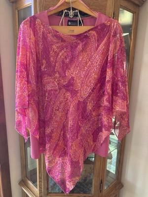 maggie barns 2x Butterfly Style Multicolered Layered Blouse