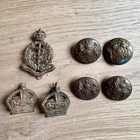 Vintage British Army Badges & Buttons Royal Army Medical Corp Crown Pips WW2?