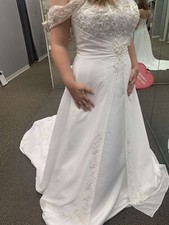 David's Bridal Wedding Dress, White, Size 12, Never worn