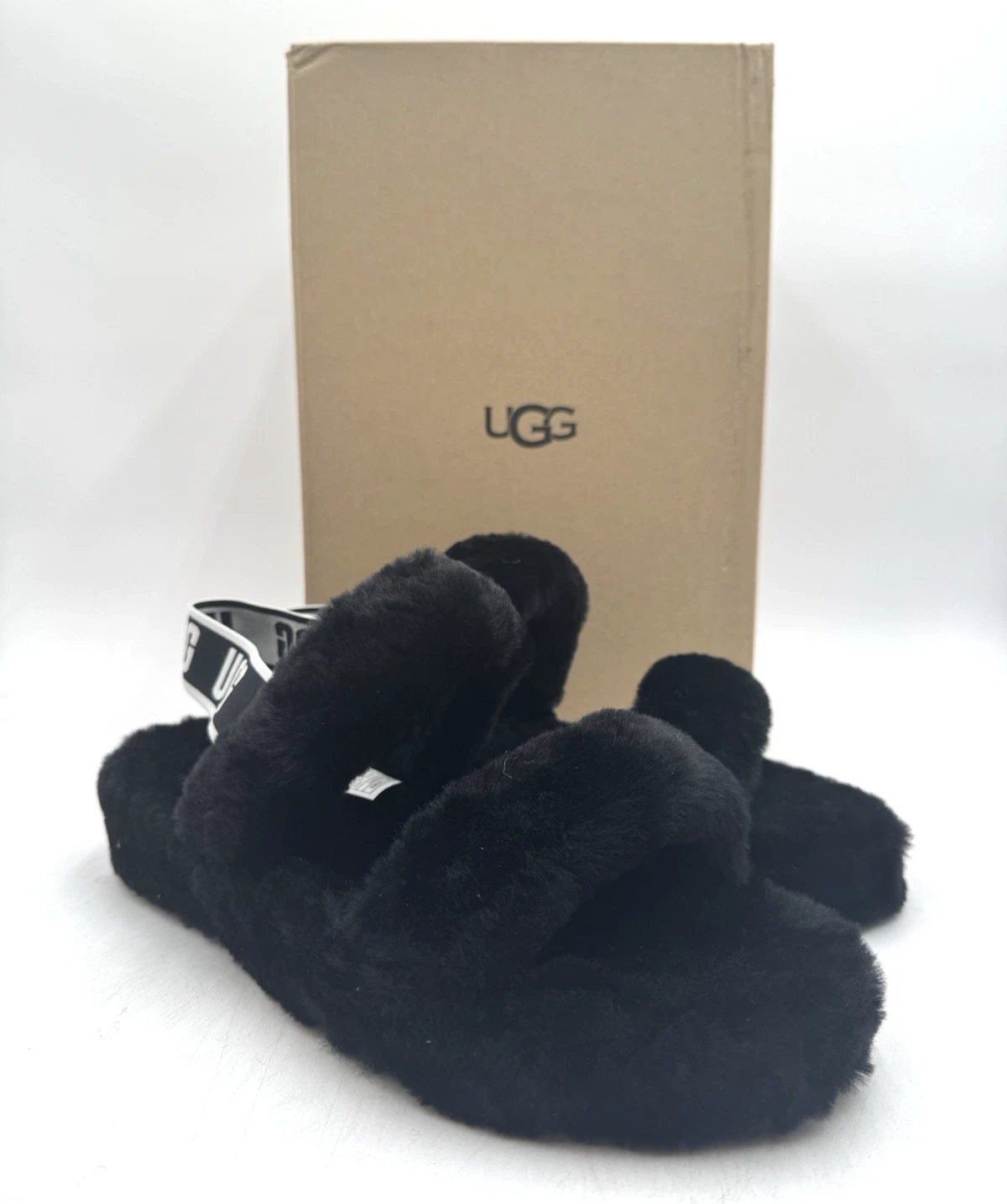 UGG OH YEAH Donna NUOVO Slide Nero US Taglia 11 Medium (1107953)