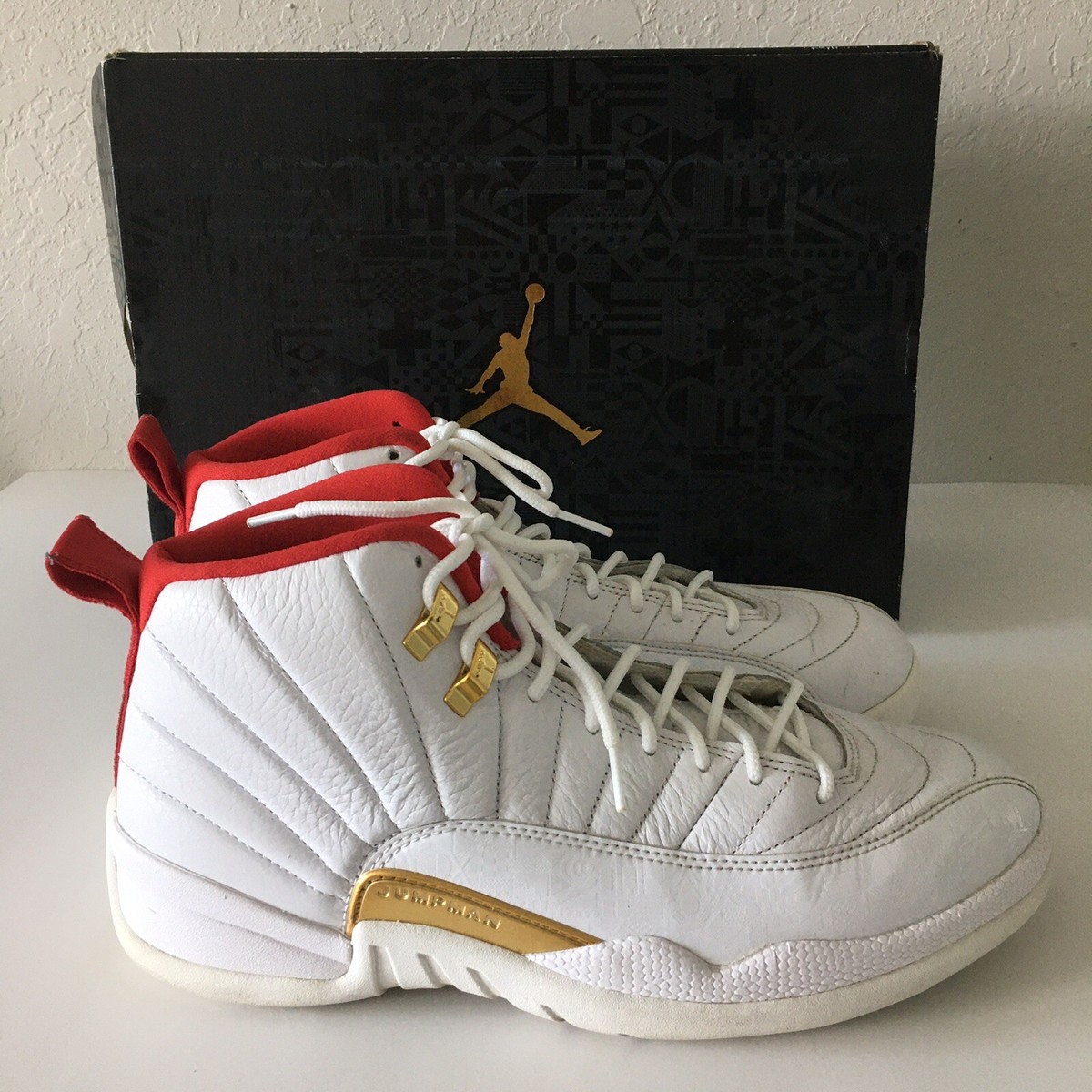 Nike Air Jordan 12 Retro FIBA 2019 130690-107 Red White Gold OG