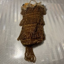 Antique Micro Beaded Mesh Purse Victorian Art Nouveau Elegant Drawstring 10  X 4  