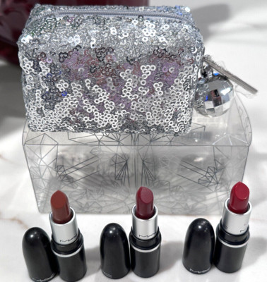 MAC Snow Ball Mini Matte Lipstick Kit ROSE: Whirl, Charlotte, Supersmooch