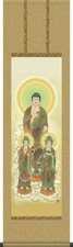 Hanging scroll Amida Sanzon Buddha by Ranseki Takami M size 44x164cm made in JP