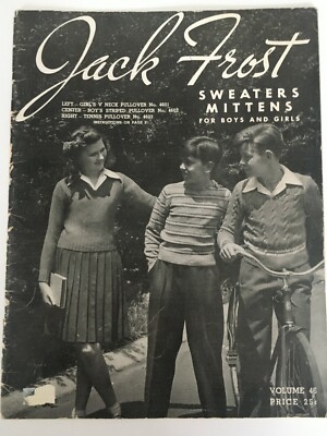 Vintage Jack Frost Sweaters Mittens Boys Girls Volume 46 1947 Knitting Patterns