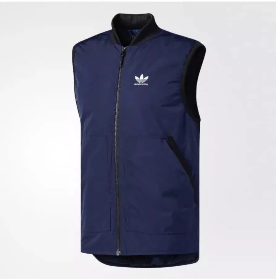 Adidas Skateboarding Originals Mens Meade Bodywarmer Navy Vest BR4025 M11  Sz S | eBay