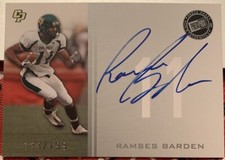 Ramses Barden Cal Poly Football Press Pass Rookie Autograph Card /199 NY Giants. rookie card picture