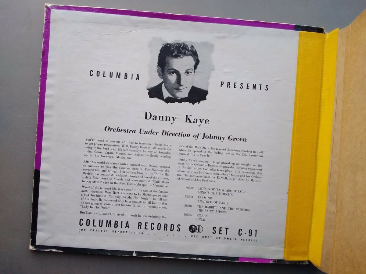 Danny Kaye 78rpm Set 10-inch Columbia Records #C-91 Columbia