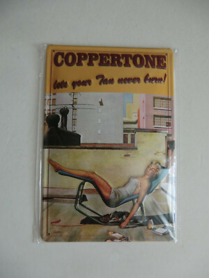 Coppertone Sonnencreme lets your tan never burn Blechschild ca. 30 x 20 cm NEU 