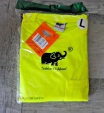  Hi- Vis Long Sleeve W/ pocket Safety Tee - LARGE, ANSI Class 2 NIP