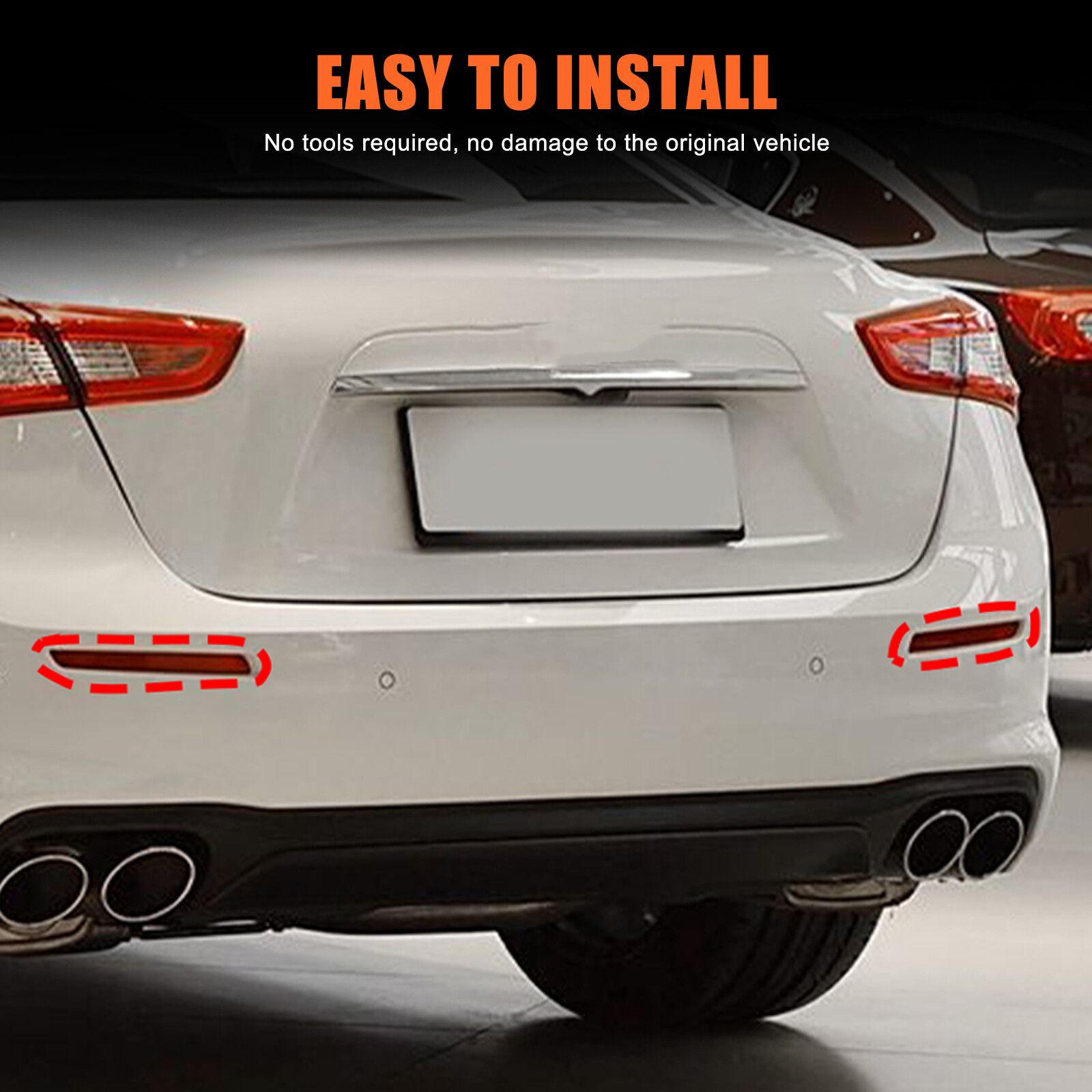 ABS Blackened Rear Fog Light Protection Trim Cover For Maserati Ghibli 2018+