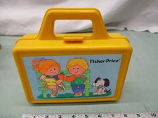 Vintage Fisher Price Fun With Food Lunchbox Lunch Box Yellow Pictures Scene Part