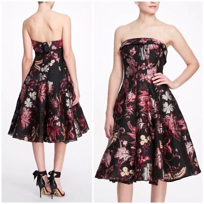 how do marchesa notte dresses fit Strapless Drop Waist Mermaid Taffeta Pouf Gown main image 0