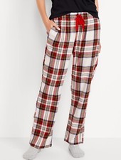 Old Navy Women  s Size 2X  White Tartan Mid-Rise Flannel Pajama Pants 25 NWT
