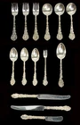 1895 OLD GORHAM VERSAILLES STERLING SILVER 14 PIECES FLATWARE LOT