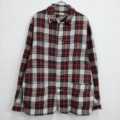 45R/45rpm Jimbanel Check 908 4 Pocket Shirt Indigo Jacket Red  